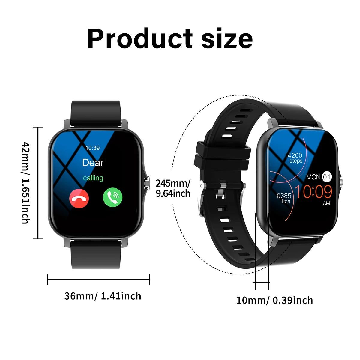 Smart Watch Bluetooth Call Smartwatch Touch Dial for Android/Music Fitness Tracker Sports Watches