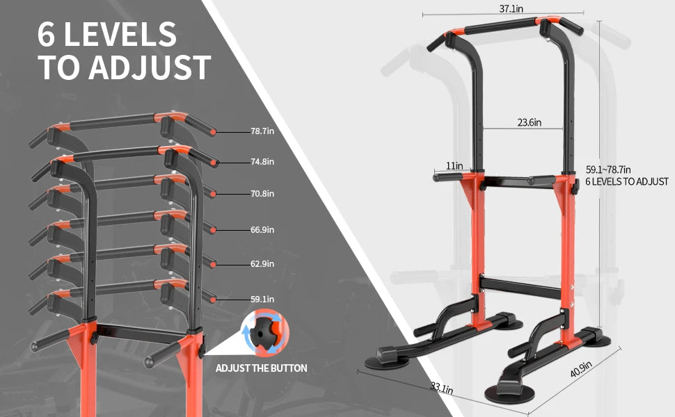 Dip Station For Home Gym Strength Training Fitness/Workout Station Chin-Ups Push-Ups Pull-Ups Dip-Ups 330LBS