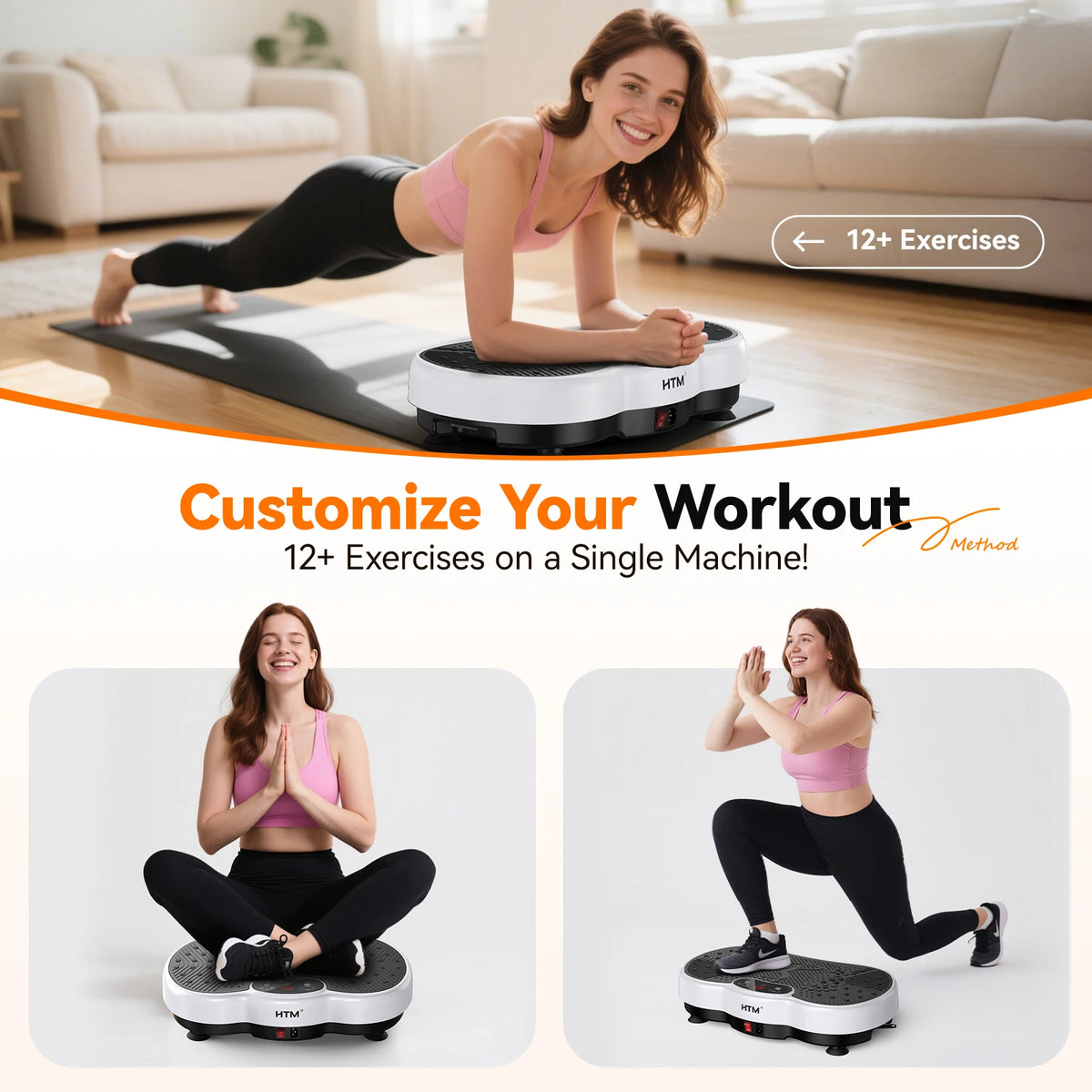 Vibration Exercise Plate Machine Full Body Shaker 120 Levels/Adjustable Speed Weight Loss Fat Shaking Machines Workout Portable