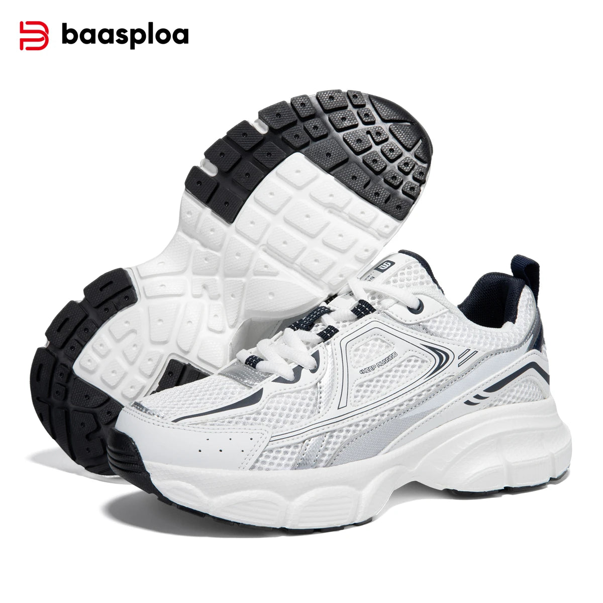 Baasploa Women Sports Shoes Outdoor Lightweight Breathable Jogging Sneakers/Female Casual Mesh Anti-slip Lace Up Running Shoes