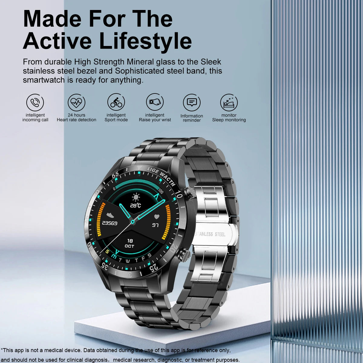 LIGE Fashion Smart Watch Men Full Circle Touch Screen Bluetooth Call/Men Smartwatch Waterproof Sport Watch