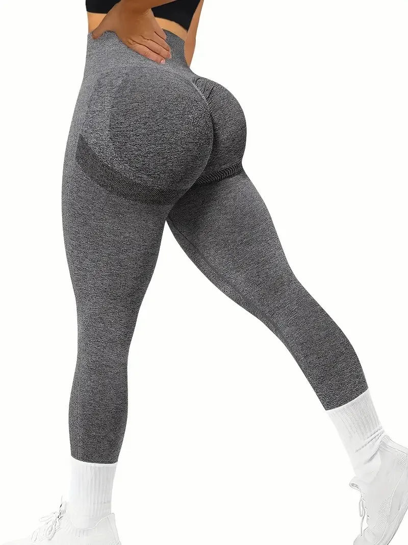 Solid Color Seamless Yoga Leggings High Waist Fitness/Running Workout Sports Pants Women's Activewear