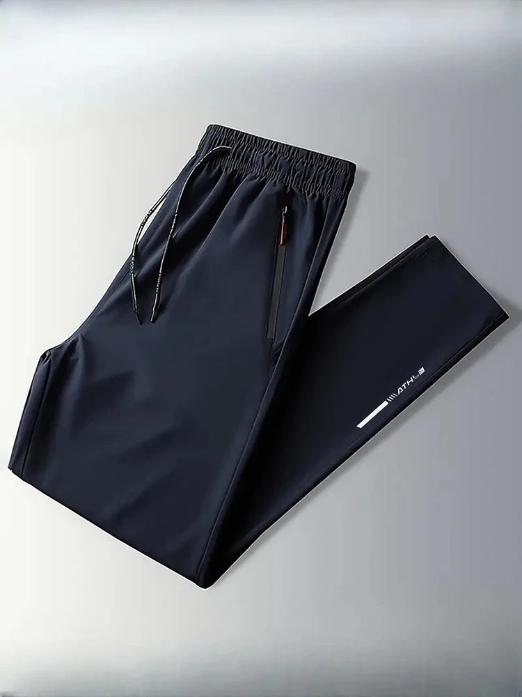 Men's Casual Straight Long Pants Stretch Elastic Waist Jogger/Classic Blue Black Gray Male Brand Trousers Plus Size