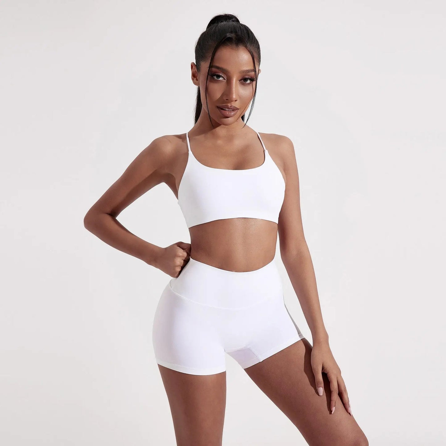 Solid Color Gym Yoga Underwear Women Cross Back Straps/Fitness Bra High Strength Tight Sport Top Comprehensive With Chest Pad