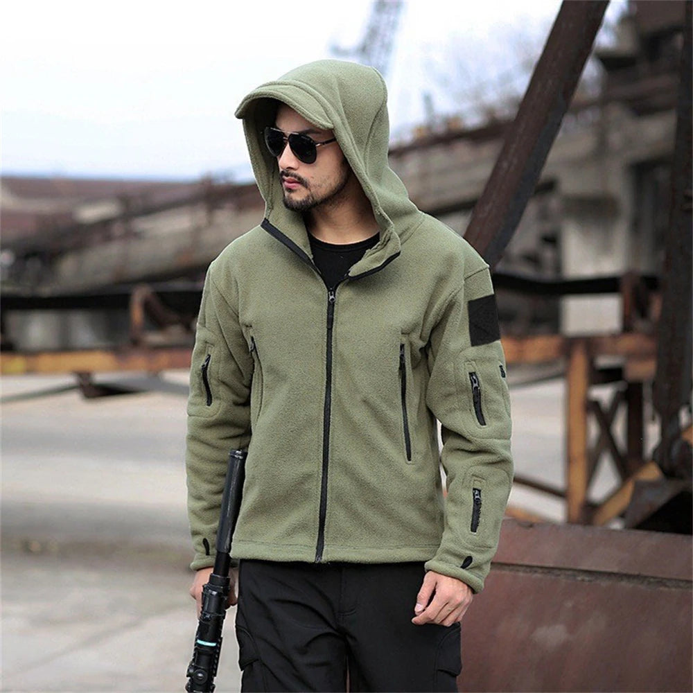 Men US Military Winter Thermal Fleece Tactical Jacket Outdoors Sports/Hooded Coat Softshell Hiking Outdoor Army Jackets