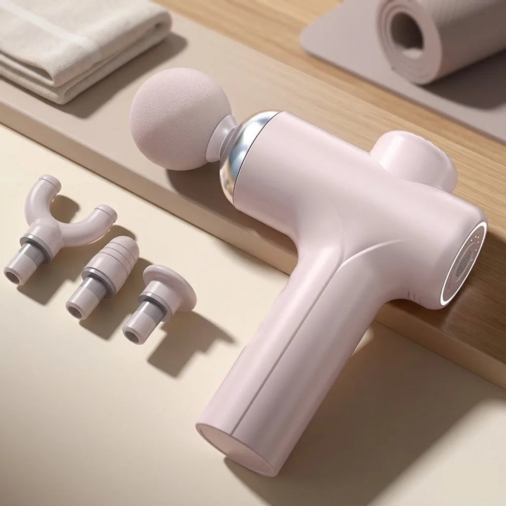 Massage Gun Deep Tissue Percussion Muscle Massager/Professional Handheld Electric Massager for Athletes Pain Relief 6 Speeds 4 Heads