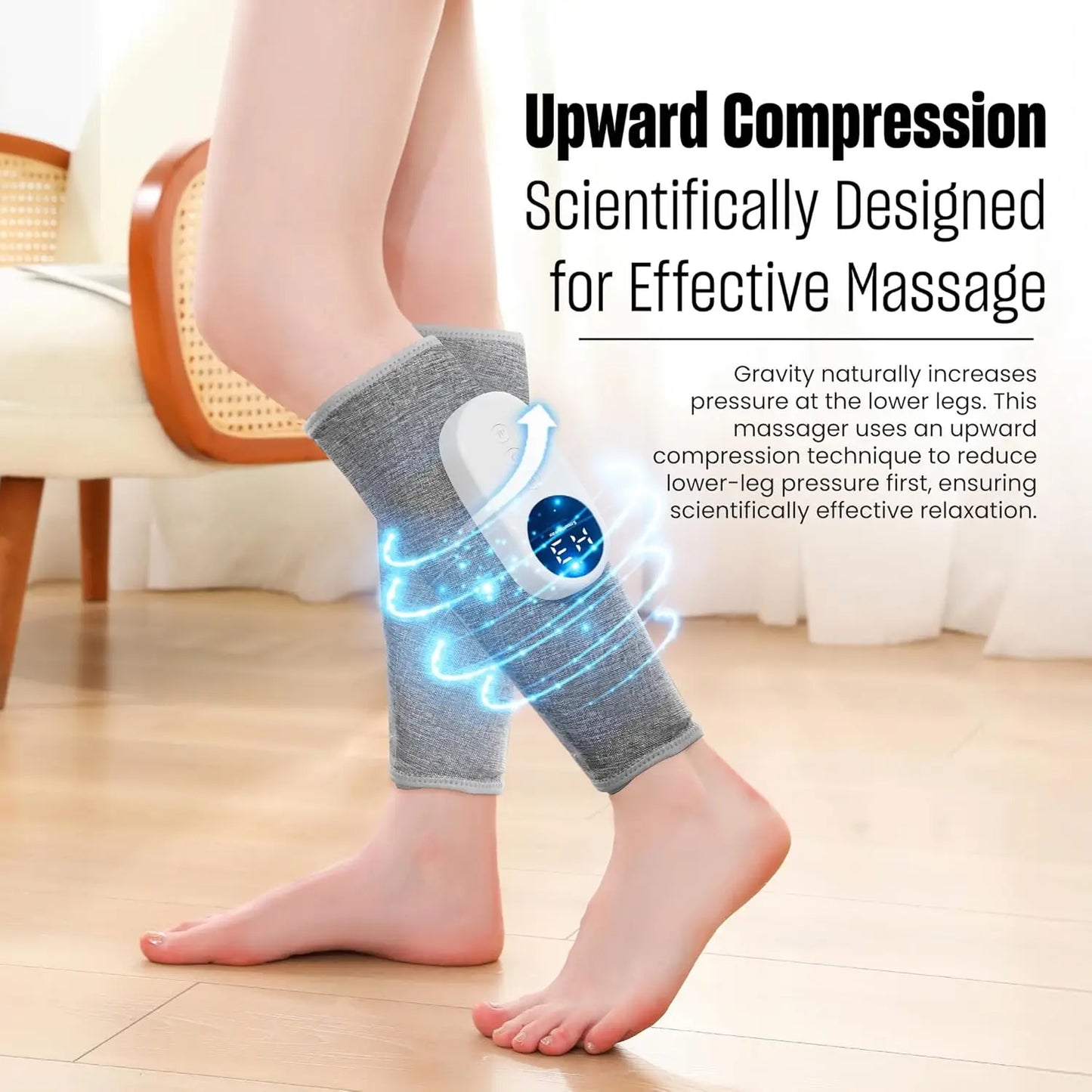 Leg Massager with Heat and Compression Calf Massager/for Circulation and Pain with 3 Intensities 3 Modes Muscle Recovery