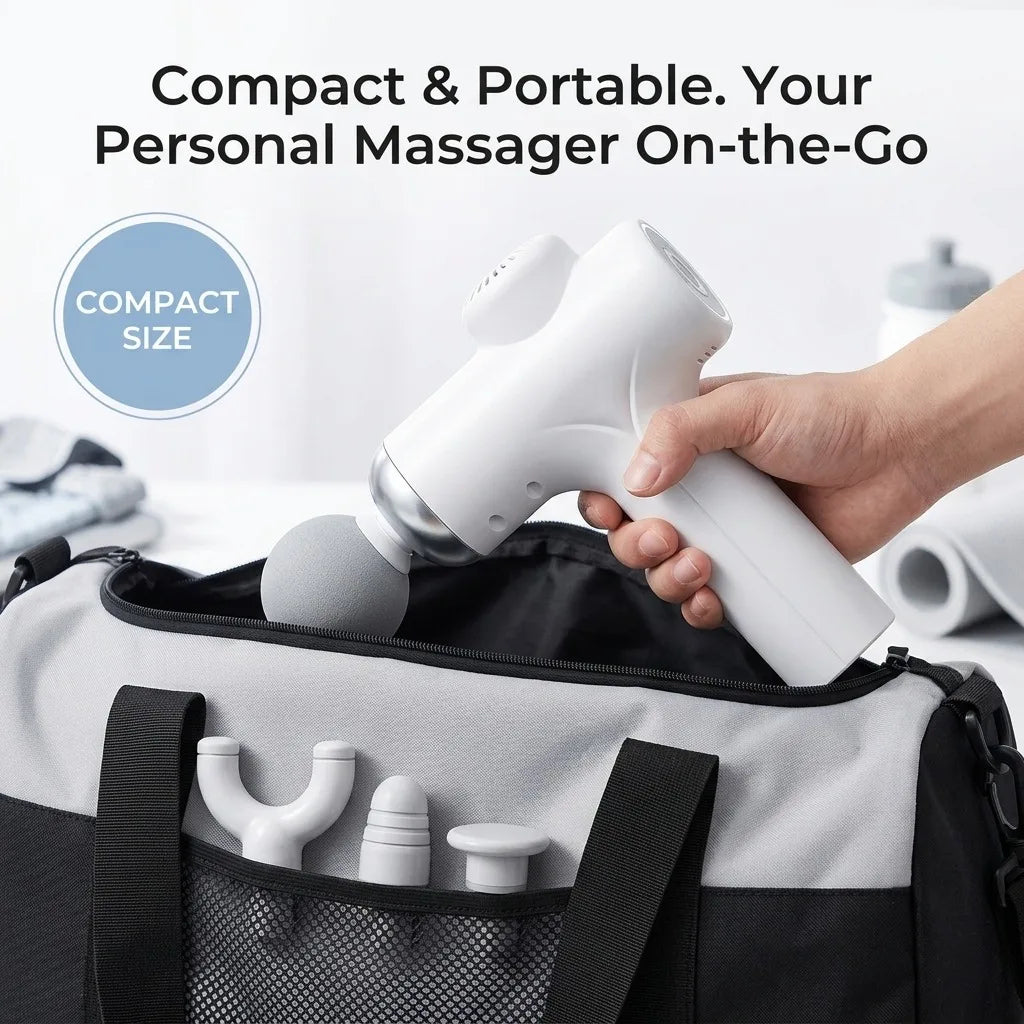 Massage Gun Deep Tissue Percussion Muscle Massager/Professional Handheld Electric Massager for Athletes Pain Relief 6 Speeds 4 Heads