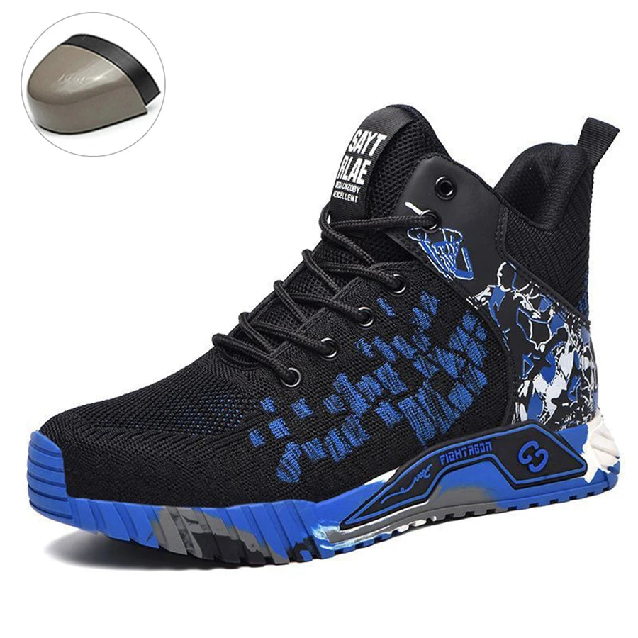 Wear Resistant Durable Steel Toe Work Shoes for Men Impact Resistant/Steel Toe Cap Lightweight Comfortable Industrial Safety Sneakers