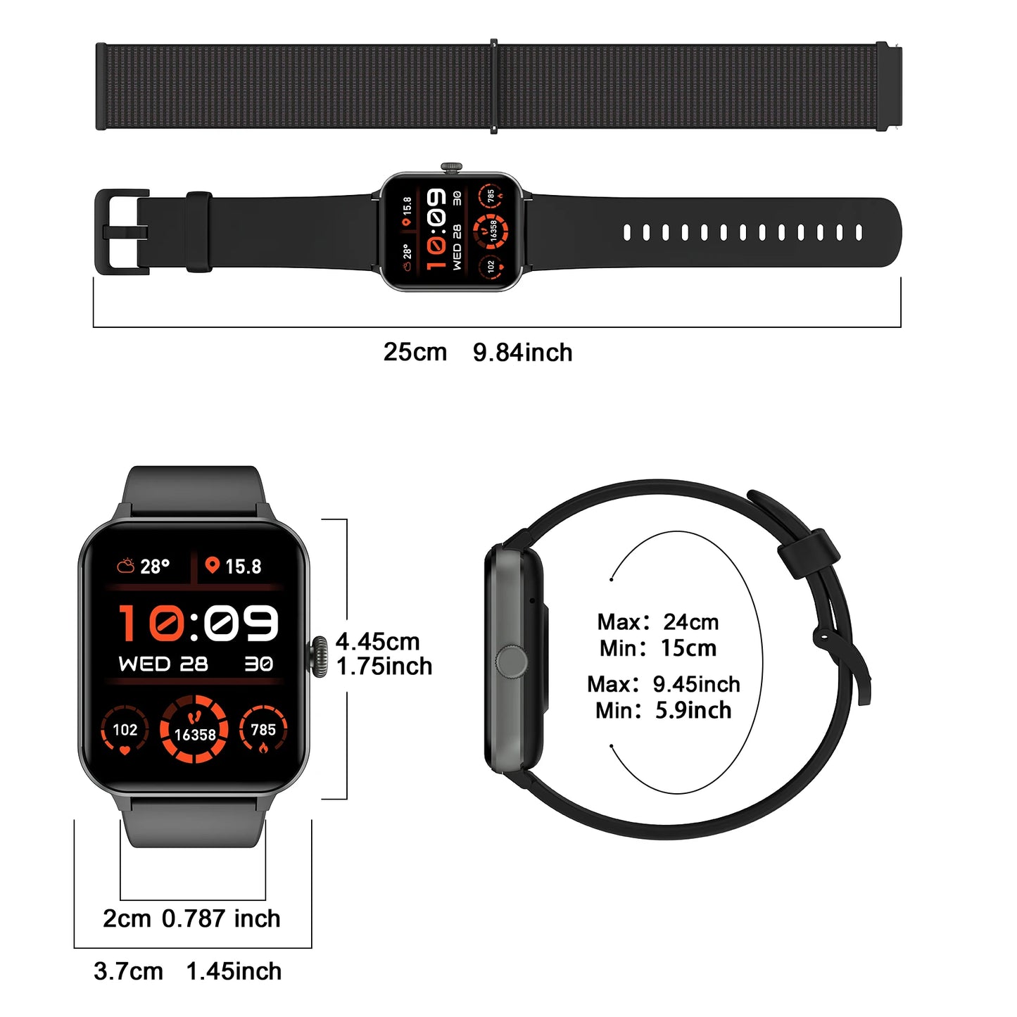 Blackview Smart Watch 1.85” Full Touch HD Bluetooth Calling Smartwatch/100+ Sports Fitness Tracking Watch with Voice Assistant