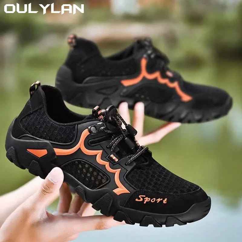 Oulylan Summer Breathable Men Hiking Shoes Mesh Outdoor Men/Climbing Shoes Men Sport Shoes Quick-dry Water Shoes