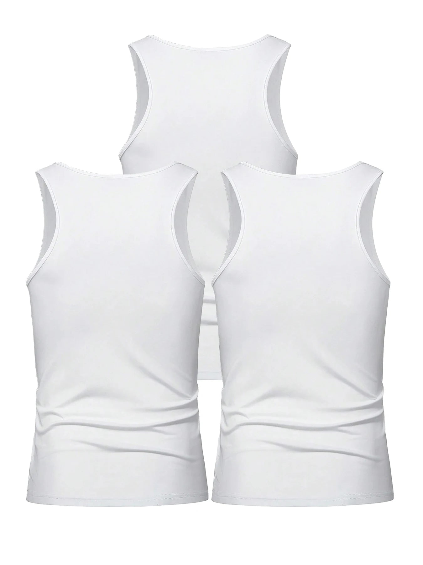 3pcs Summer Men's Sleeveless Tank Top Solid Vest Undershirts O-neck/Gym Tees Trendy Versatile Slim Fit Men Casual Vest Tops