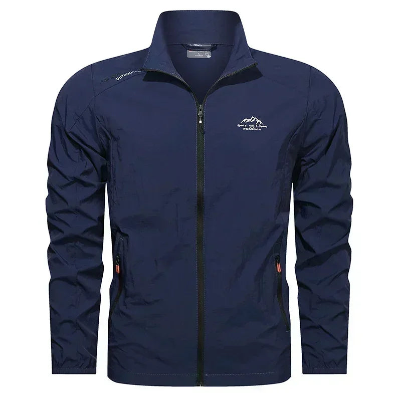 UPF100+ Men Summer Windbreaker Zip Pockets Uv Sun Protection Jackets/Breathable Ultra-light Clothes Outdoor Skin Thin Coats