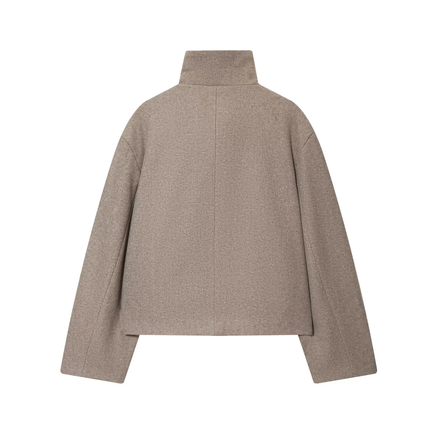 European and American Winter New Women's Loose and Casual Style/Simple Long Sleeve Buckle Stand up Collar Coat