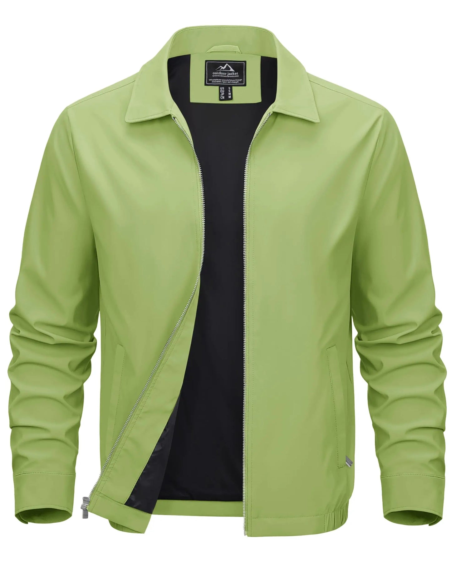 Men's Lightweight Windbreaker Jacket Full Zip Casual Jacket/Water-Repellent Coat with Zip Pockets Golf Work Outdoor