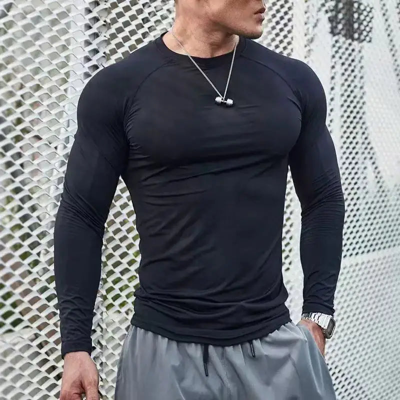 Men Compression Running T-Shirt Fitness Tight Long Sleeve Sport T-shirt/Training Jogging Shirts Gym Sportswear Quick Dry Clothes