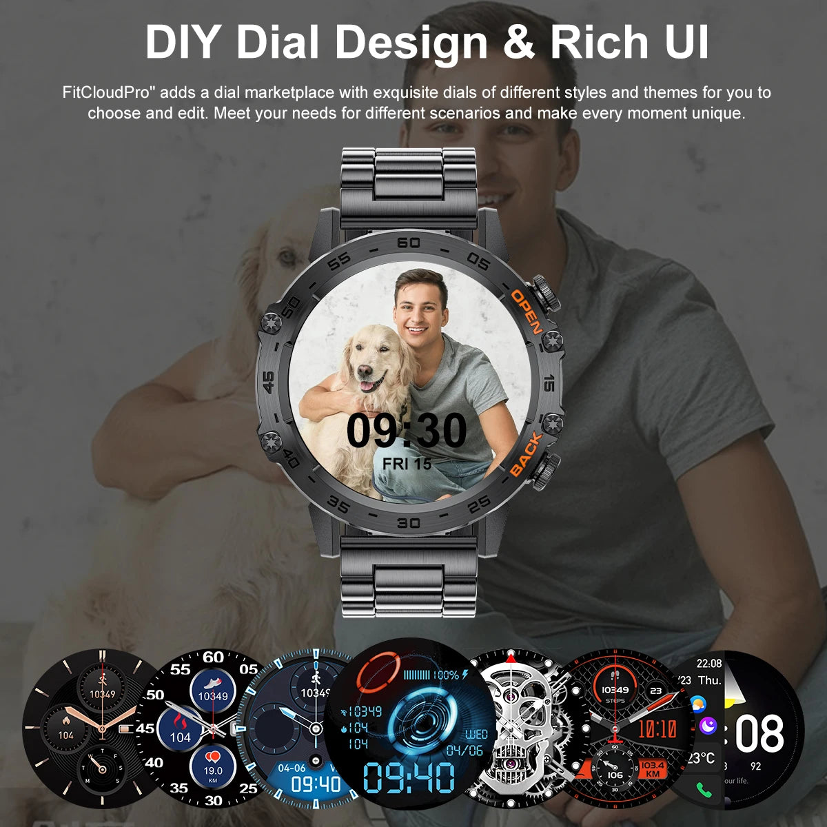 LIGE Smartwtach For Men Bluetooth Calling Waterproof Watches Health Monitoring/400mAh Outdoor Sport Smartwatch Man