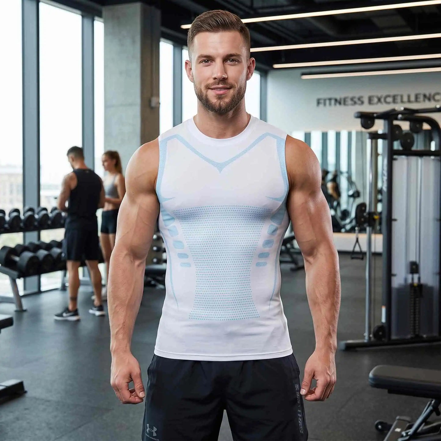 Men's Sleeveless Tank Top 2-Piece Set/Quick-drying moisture-wicking breathable workout tank tops men