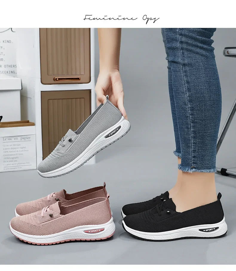 Women's Casual Shoes Fashion Breathable Walking Flat Bottom/Sports Shoes Women's Fitness Large Pink Women's Shoes