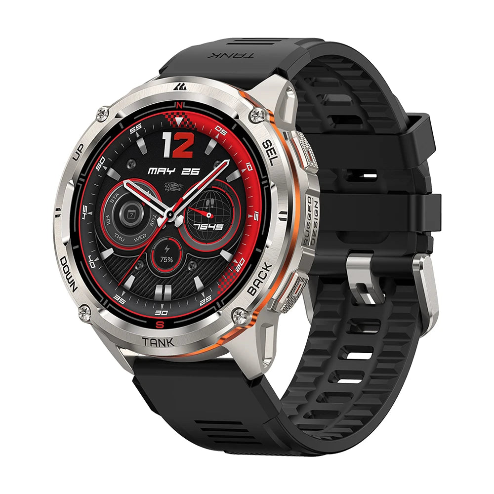 KOSPET TANK T3 Ultra 2 GPS Smart Watch for Men Bluetooth Call/5ATM IP69K Waterproof Men's Watch Stainless Steel Health Monitor