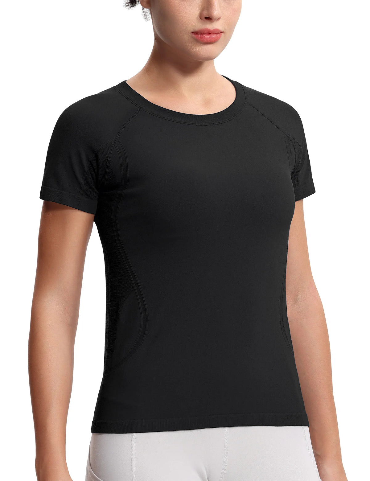 THE GYM PEOPLE Women's Seamless Workout T-Shirts/Short Sleeve Slim Fit Shirts Breathable Running Tee Tops