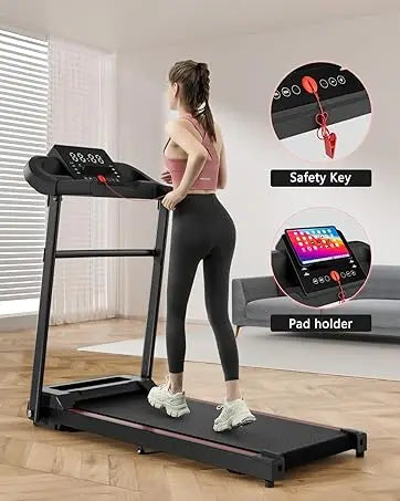 7.5 MPH, Quiet Treadmill for Home Use with Shock Absorption/16 Workout Modes, Portable Treadmill for Running Walking