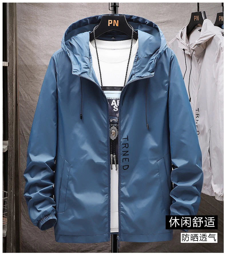 Men's Hooded Sunscreen Breathable Jacket UPF50+ UV Protection Sunburn/Coat for Couple Comfortable Sports Sun Protection Clothing