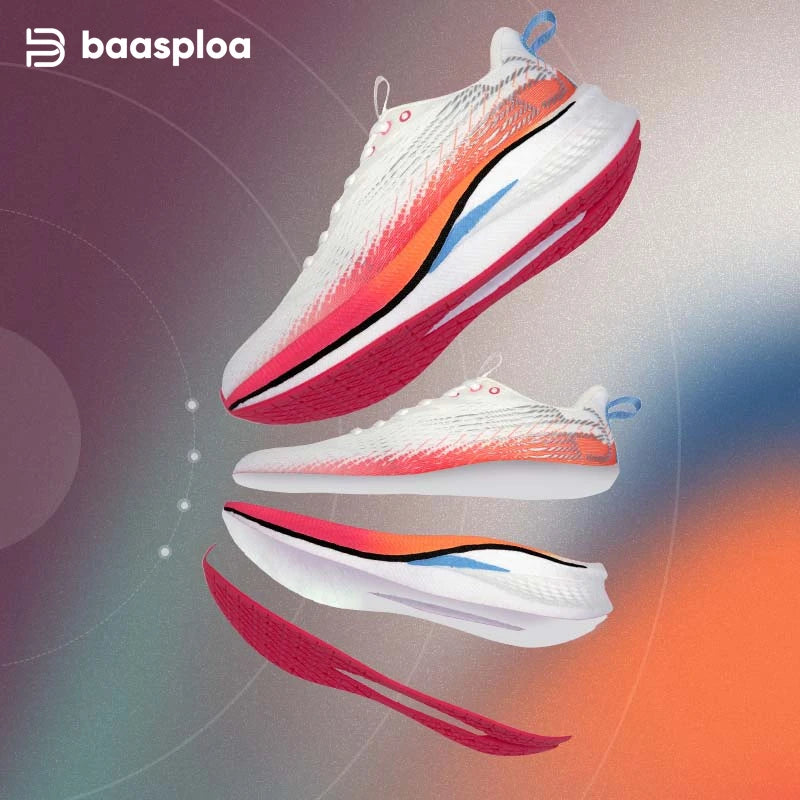 Baasploa Women Professional Running Shoes Outdoor Carbon Plate/Non Slip Sports Shoes Female Casual Breathable Jogging Sneakers