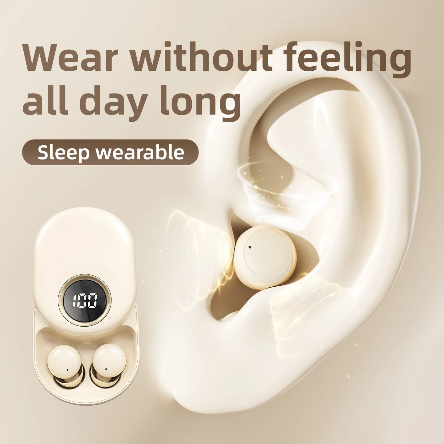SK55 Bluetooth Wireless Earbuds Sleep Earphones/Bluetooth 6.0, Noise-Canceling Earphones Improves Sleep Quality