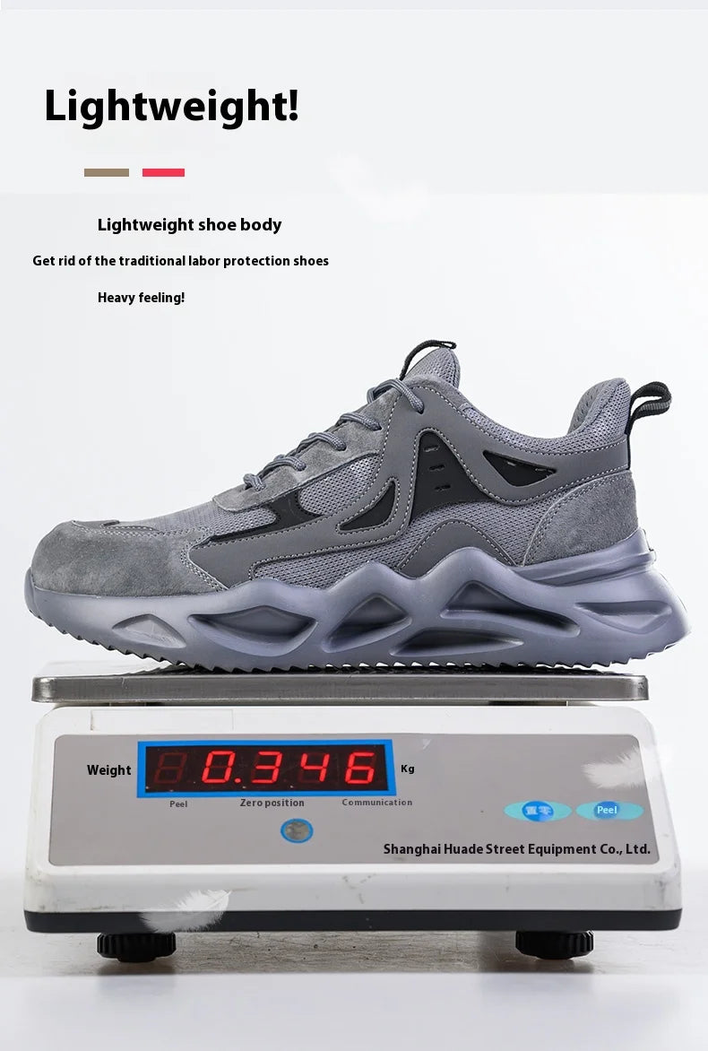 Men's Comfortable Soft-Soled Smash/and Puncture Resistant Work Shoes