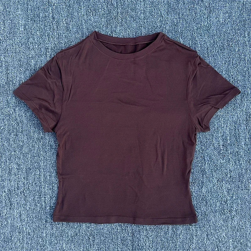 Women's Tight Fitting Sports T-shirt Quick Drying Short Sleeved Yoga T-shirt/Pilates Running Exercise Fitness Short Sleeved