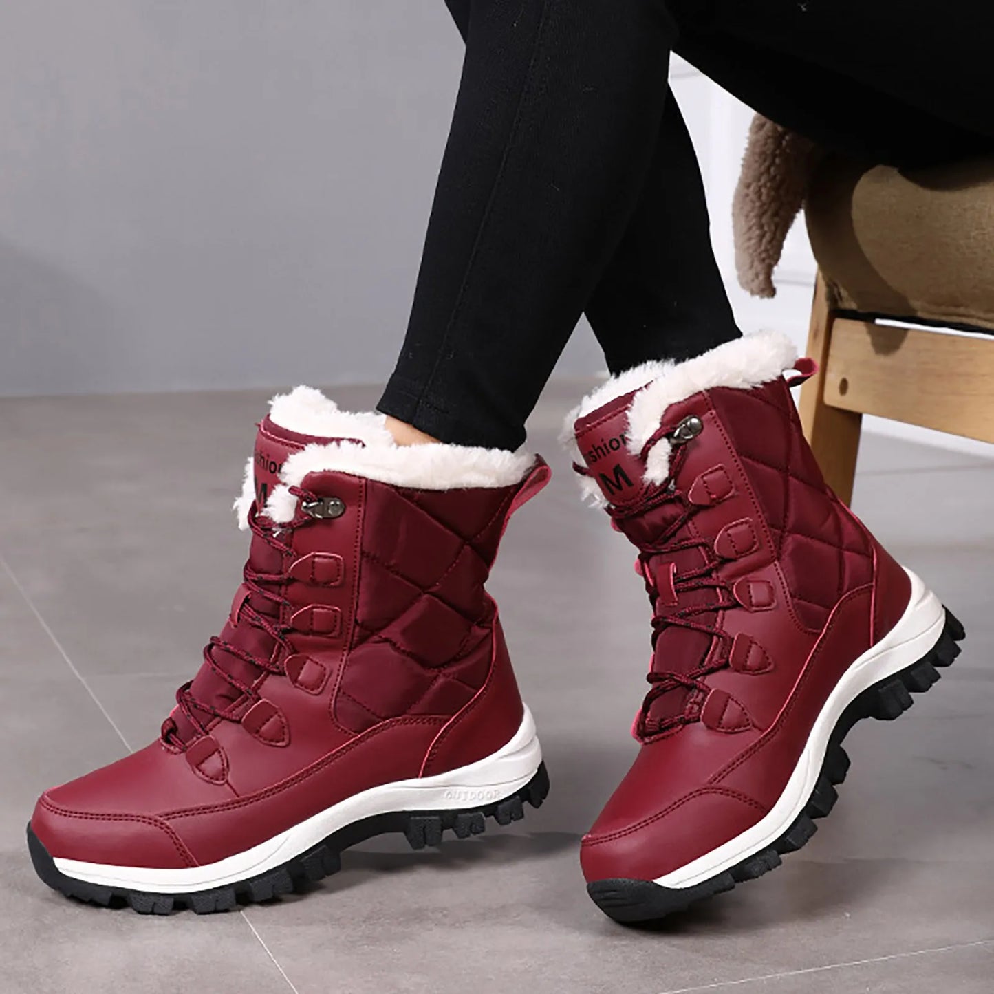 Winter Snow Boots For Women Casual High-Top Shoes/Northeast Big Size Female Outdoor Travel Tote Winter Boots