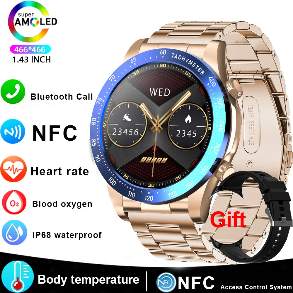 Smart Watch Men 1.43 Inch HD AMOLED Screen Bluetooth Call Fitness Watch/Heart Rate Sleep Monitoring Smartwatch