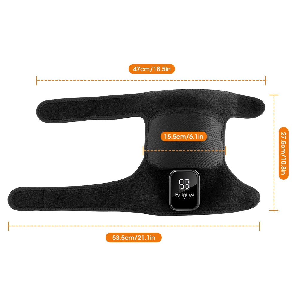 Smart Vibration Massage Knee Pad Heating Wrap Belt Larger Thermal/Area Joint Muscle Relaxation Brace Hot Compress Knee Massager