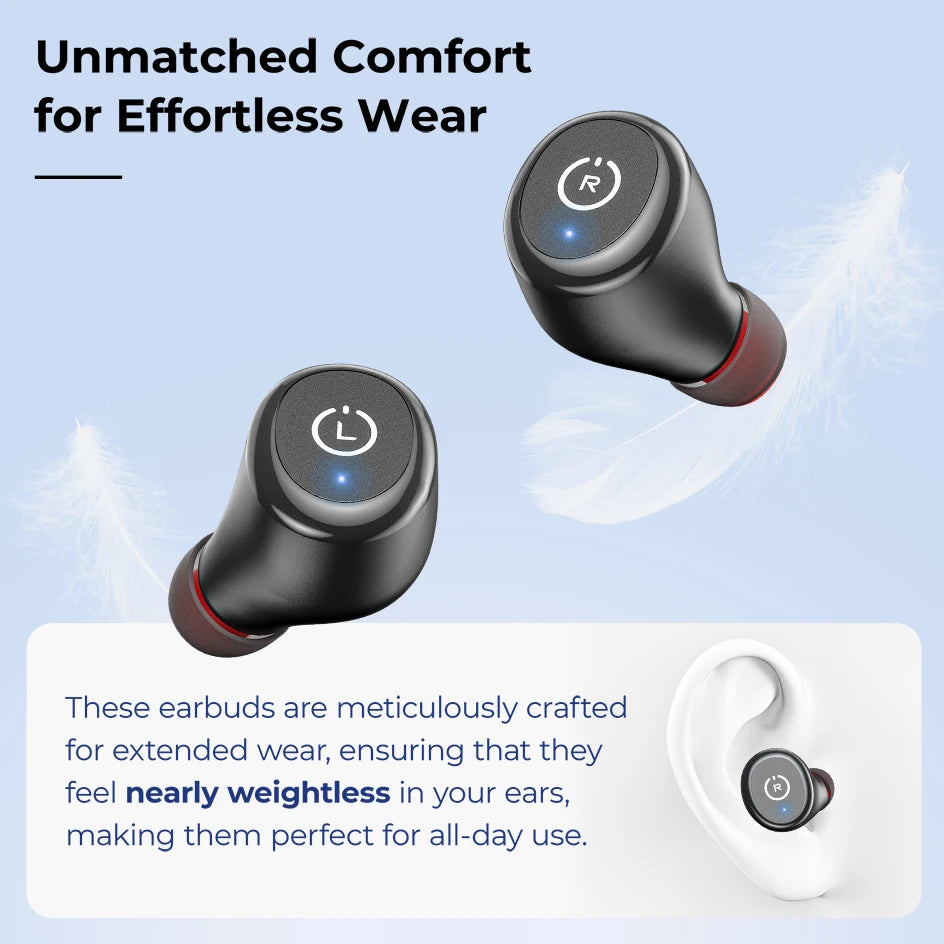 TOZO T10 mini Ergonomic Wireless Earbuds/Bluetooth 5.3 Headphones App Customize EQ in-Ear Headset