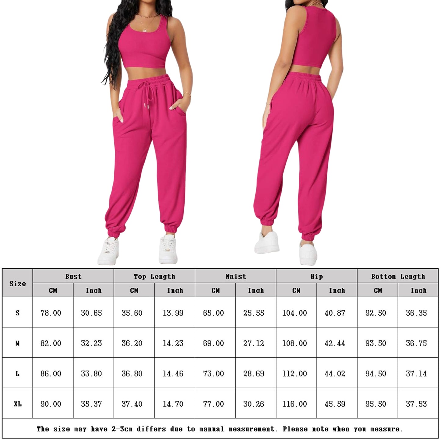 Women Tank Top+Trousers Knitted Casual/Camisole+Sports Pants Fashion Sleeveless