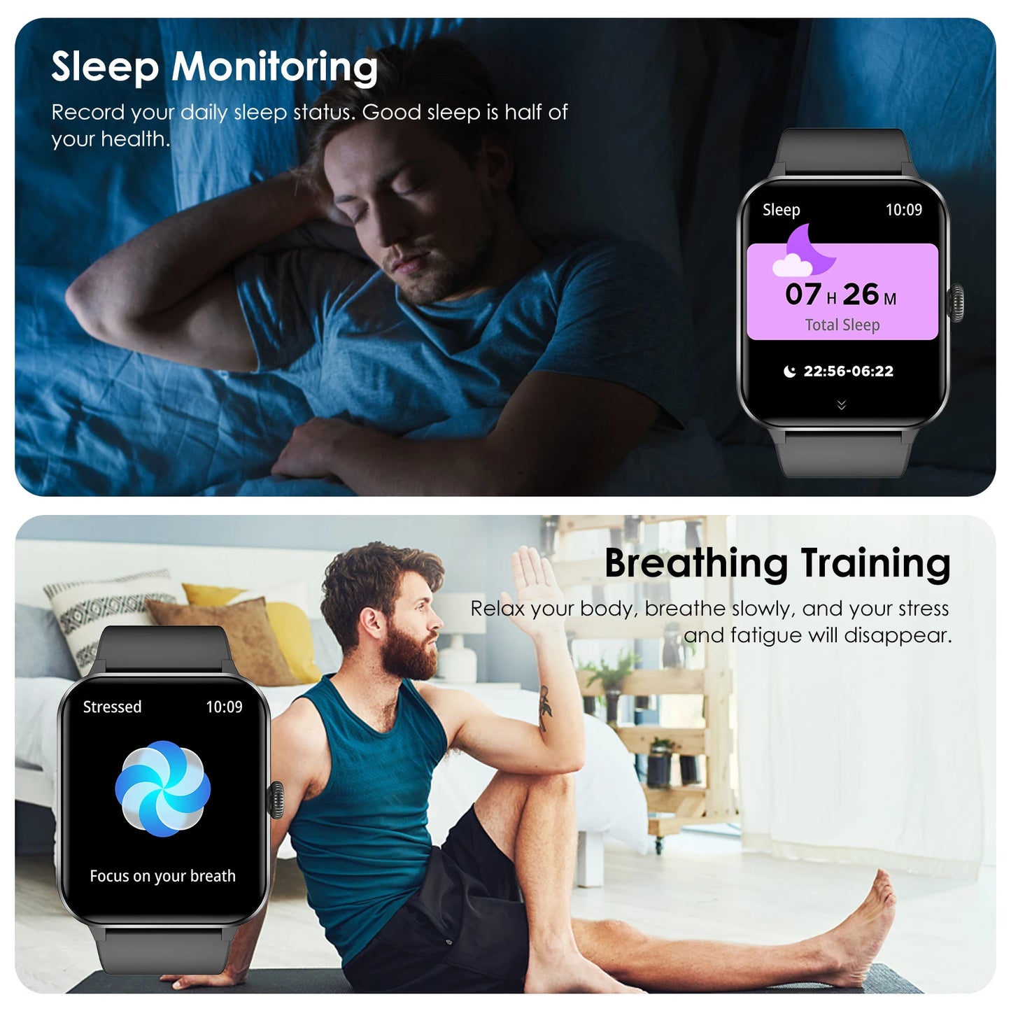 Blackview Smart Watch 1.85” Full Touch HD Bluetooth Calling Smartwatch/100+ Sports Fitness Tracking Watch with Voice Assistant