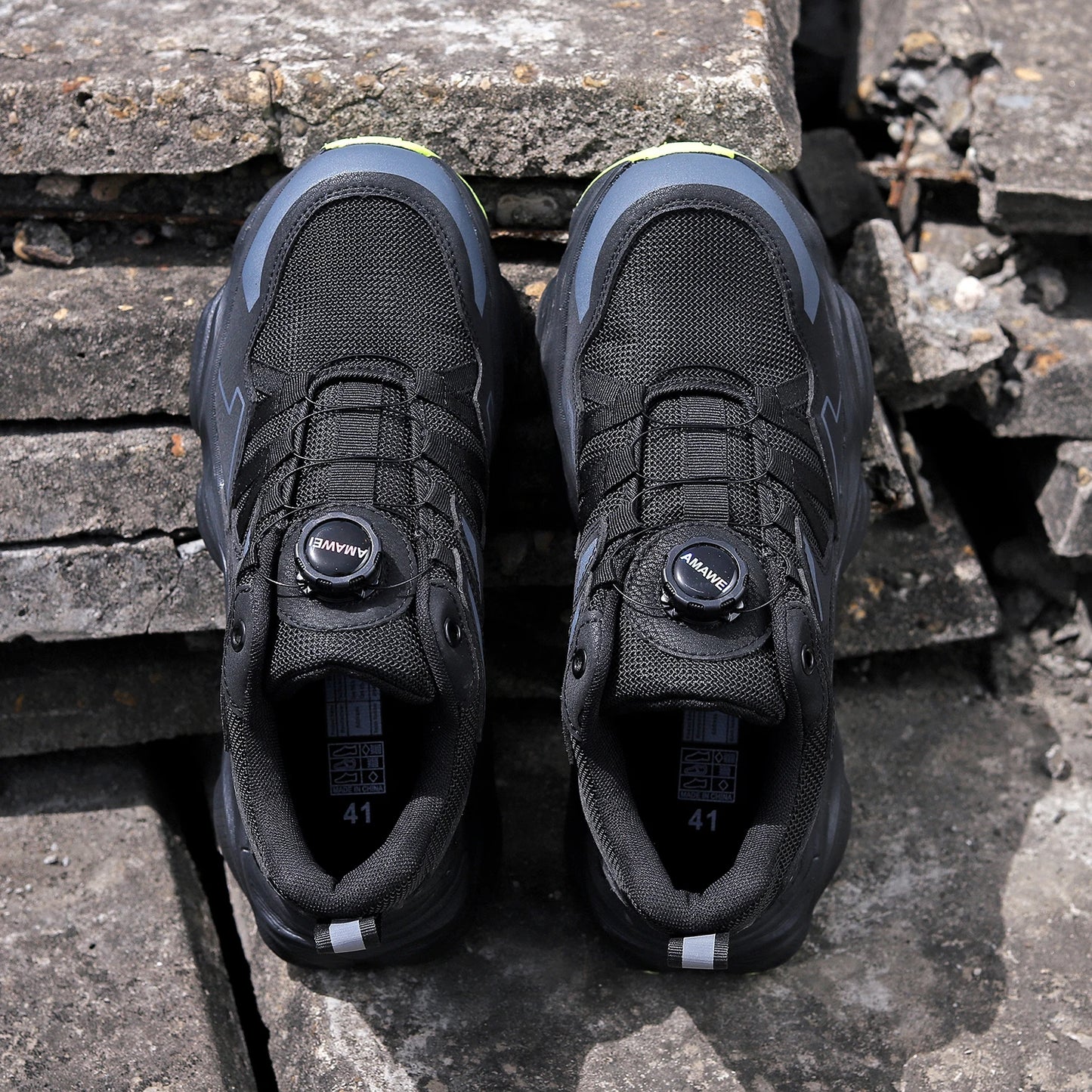 Rotating Button Steel Toe Safety Shoes for Men Lightweight/Work Sneakers Puncture Proof Work Shoes Construction Safety