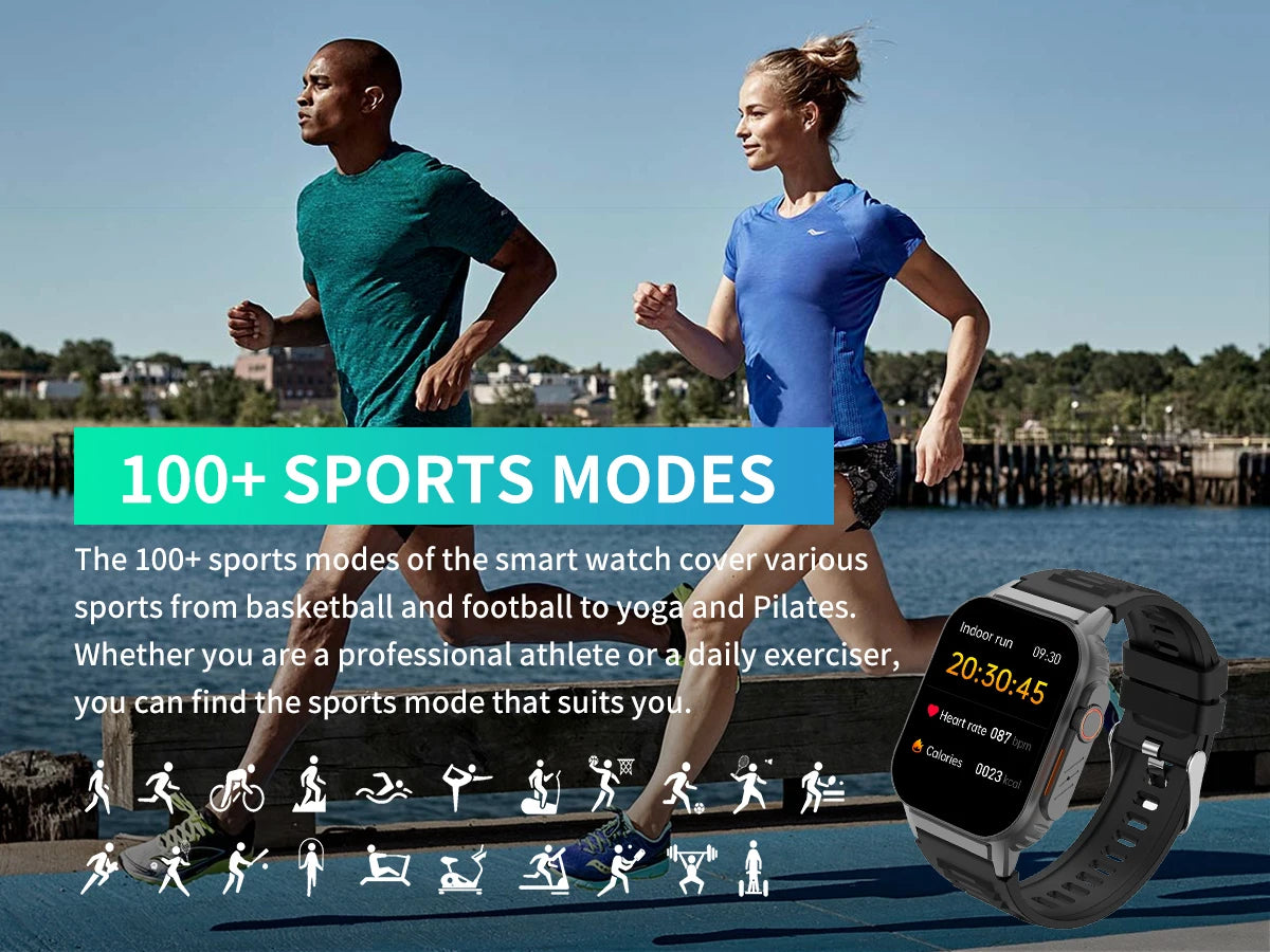 Smart Watch(Answer/Make Call), 2.01" Smartwatch for Men Women/IP67 Waterproof, 100+ Sport Modes Fitness Tracker