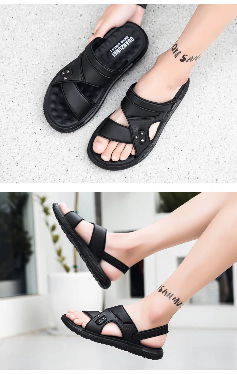 Summer Men Sandals Open Toe Flat Men's Casual Shoes Outdoor/Walking Sandals for Men Beach Shoes hombre Men slippers