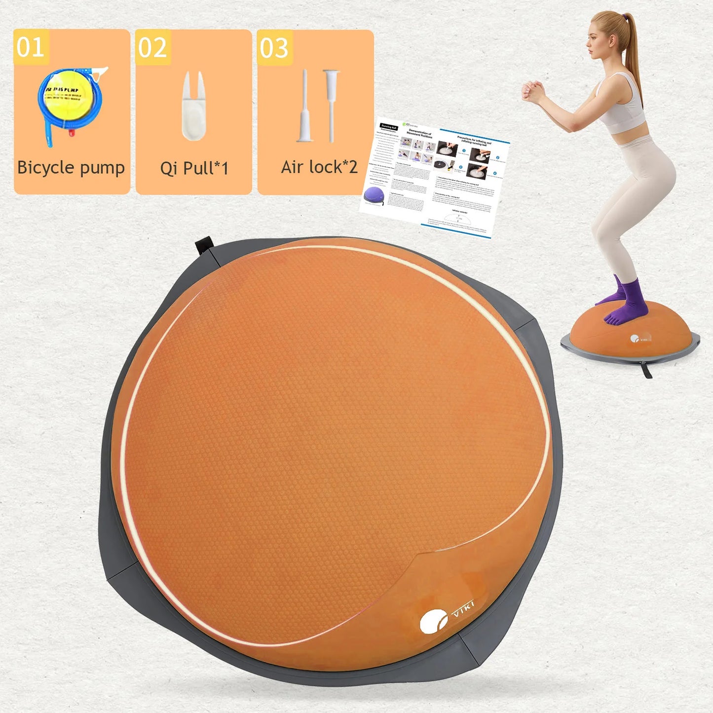 workout equipment for home balancing ball half ball balance trainer core training equipment 27.5 inch Yoga Exercise Ball