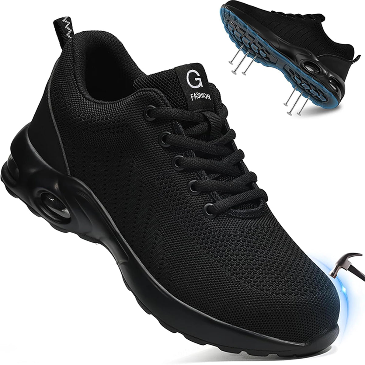 Wear Resistant Durable Steel Toe Work Shoes for Men Impact Resistant/Steel Toe Cap Lightweight Comfortable Industrial Safety Shoes