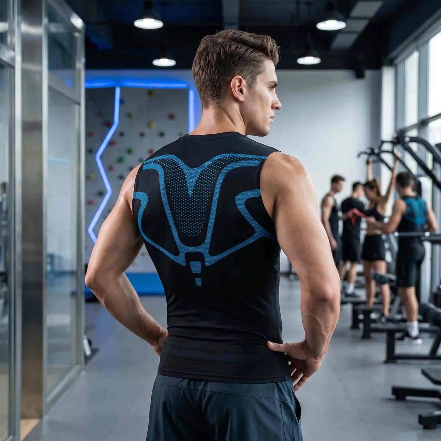 4-Pack Men's Compression Vests Graphic Muscle Tank Tops Slim Fit/Sleeveless Athletic Shirts Moisture-Wicking 4-Way Stretch Shirt