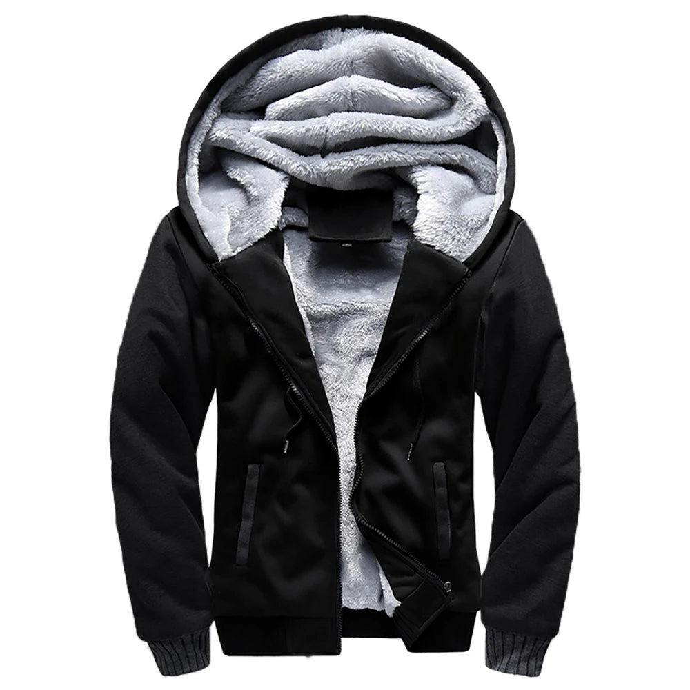 Winter Men's Coats Thicken Warm Jackets for Men Fleece Coat/Men Casual Hoodies Streetwear Long Sleeve Tops Clothing