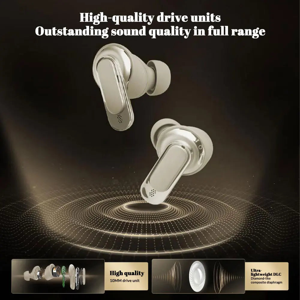 V8 Earphones Bluetooth 5.3 LCD Touch Screen Wireless Headphones/ANC Headset Cancellation Headphones 6Mic ENC HD Call TWS Earbuds