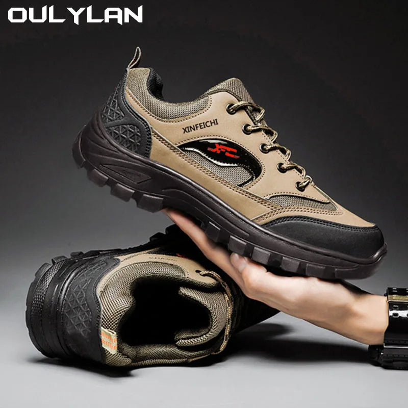 Oulylan Hiking Shoes Men Casual Sport Sneakers Rubber/Non Slip Outdoor Walking Shoes Comfortable Climbing Male