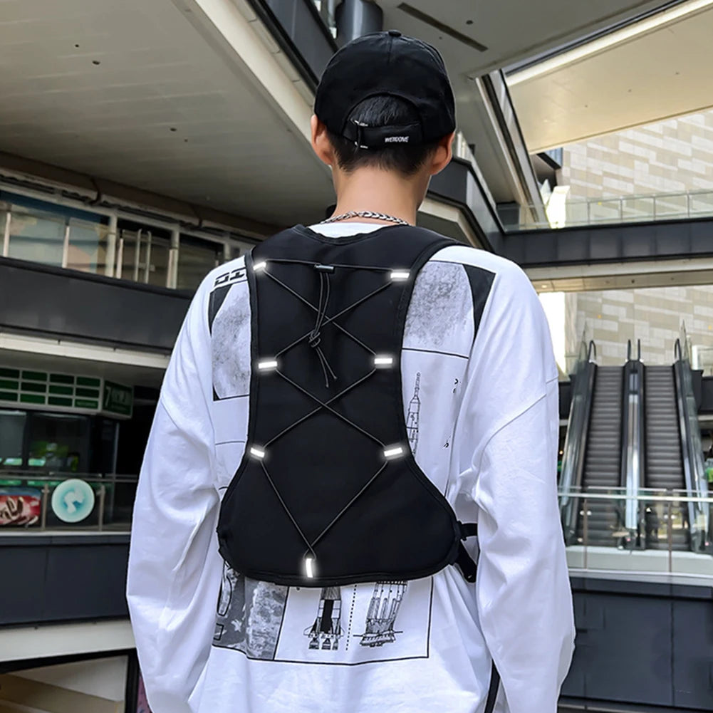Tactical Vest Reflective Storage Phone Bag Lightweight/Chest Bag with Pocket & Extra Storage