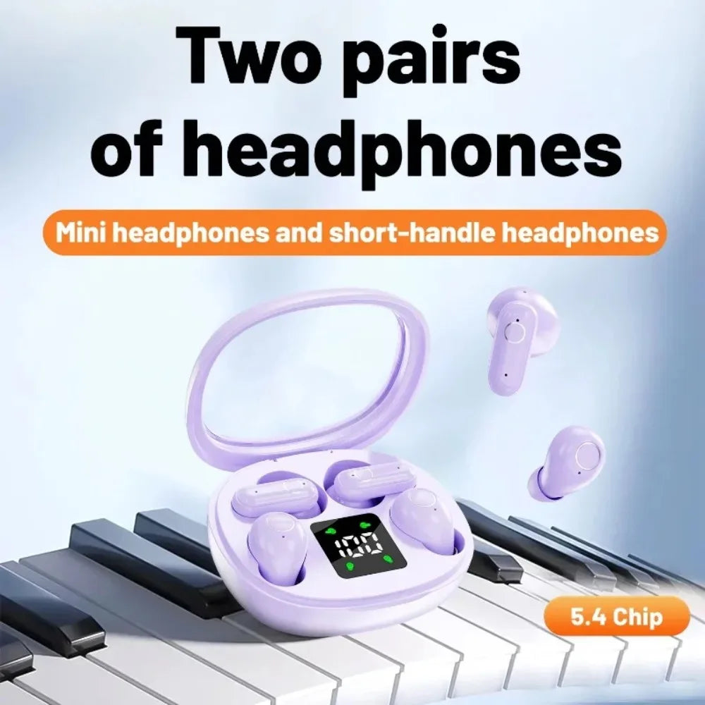 New Dual Wireless Bluetooth Earphones, HiFi Sound Low Latency/Noise Reduction Earbuds for iPhone Android
