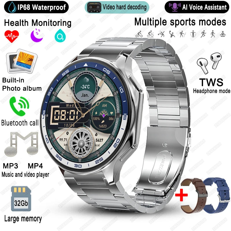 2025 New For OPPO Watch X High-End Business Watch/32G Memory Video Playback Smart Watch Sports Fitness Waterproof