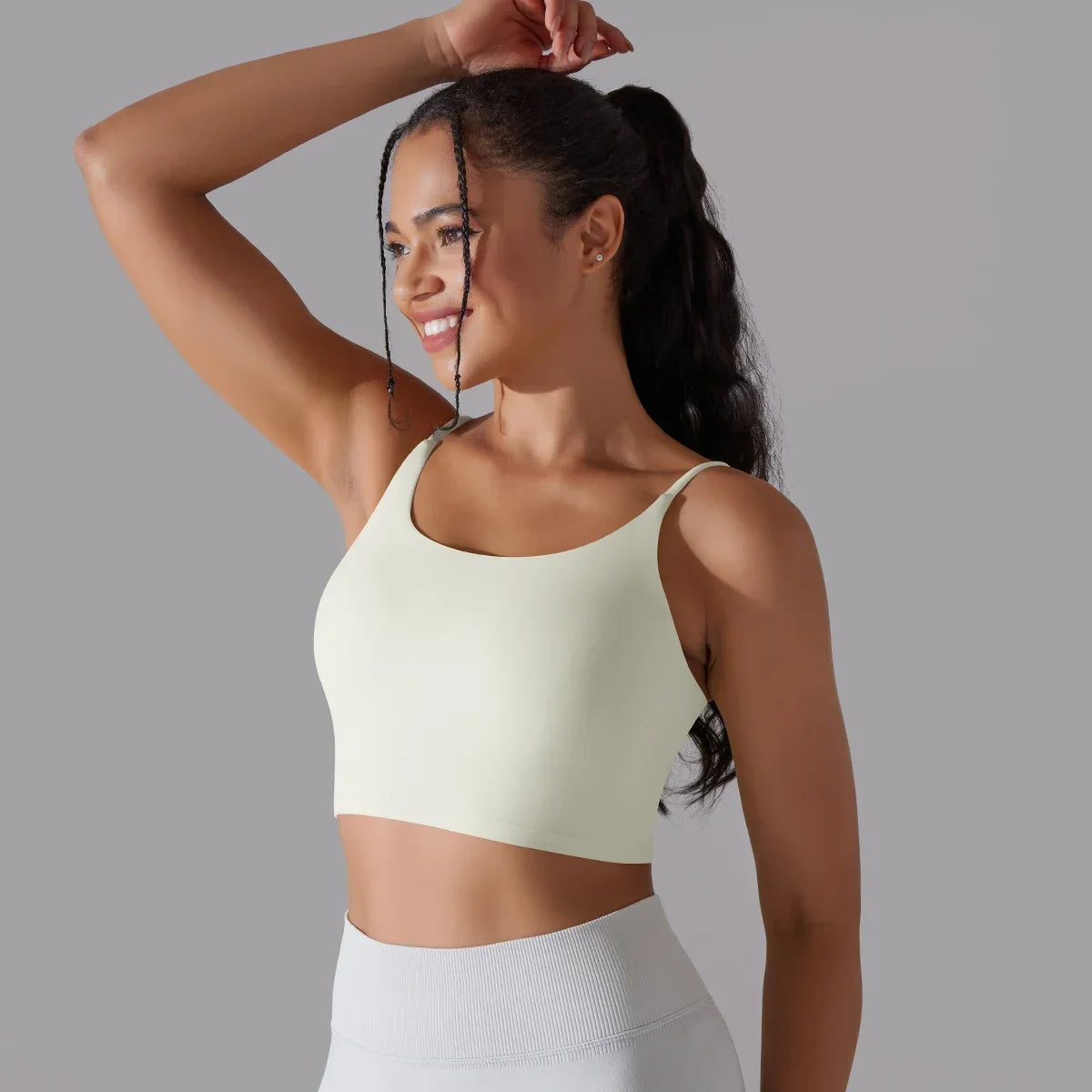 Solid Color Yoga Sports Bra Women Fixed Padded/Slim Gym Fitness Workout Undershirt Top